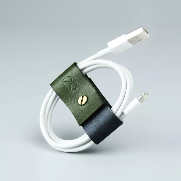 雙面真皮兩用捲線器/ Macbook電源線/ 充電線收線器