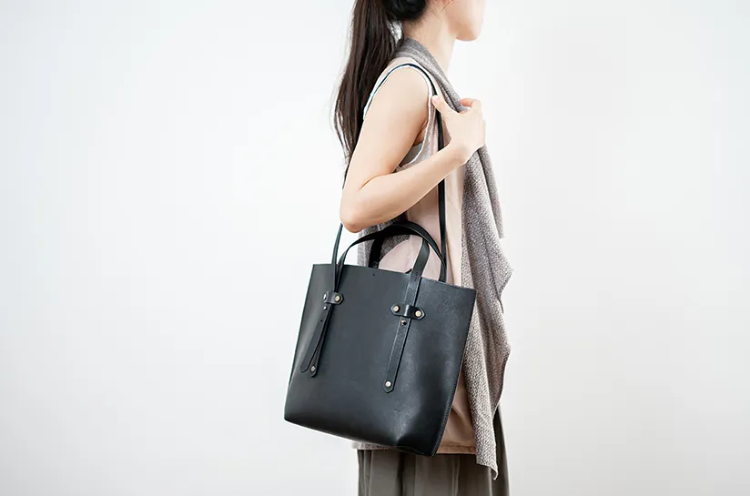 【 5 折 展示品 】真皮托特包-墨黑色